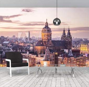 Picture of Amsterdam center skyline